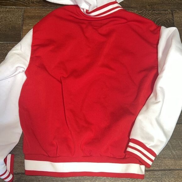 ORANGE KISS.. button-down sweatshirt with hood - warm sz S —————-essentials - Picture 5 of 6